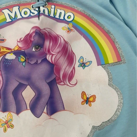 Moschino Couture My Little Pony Ribbon Tee with Lace-up Sleeves 10 New with Tags - Picture 7 of 16